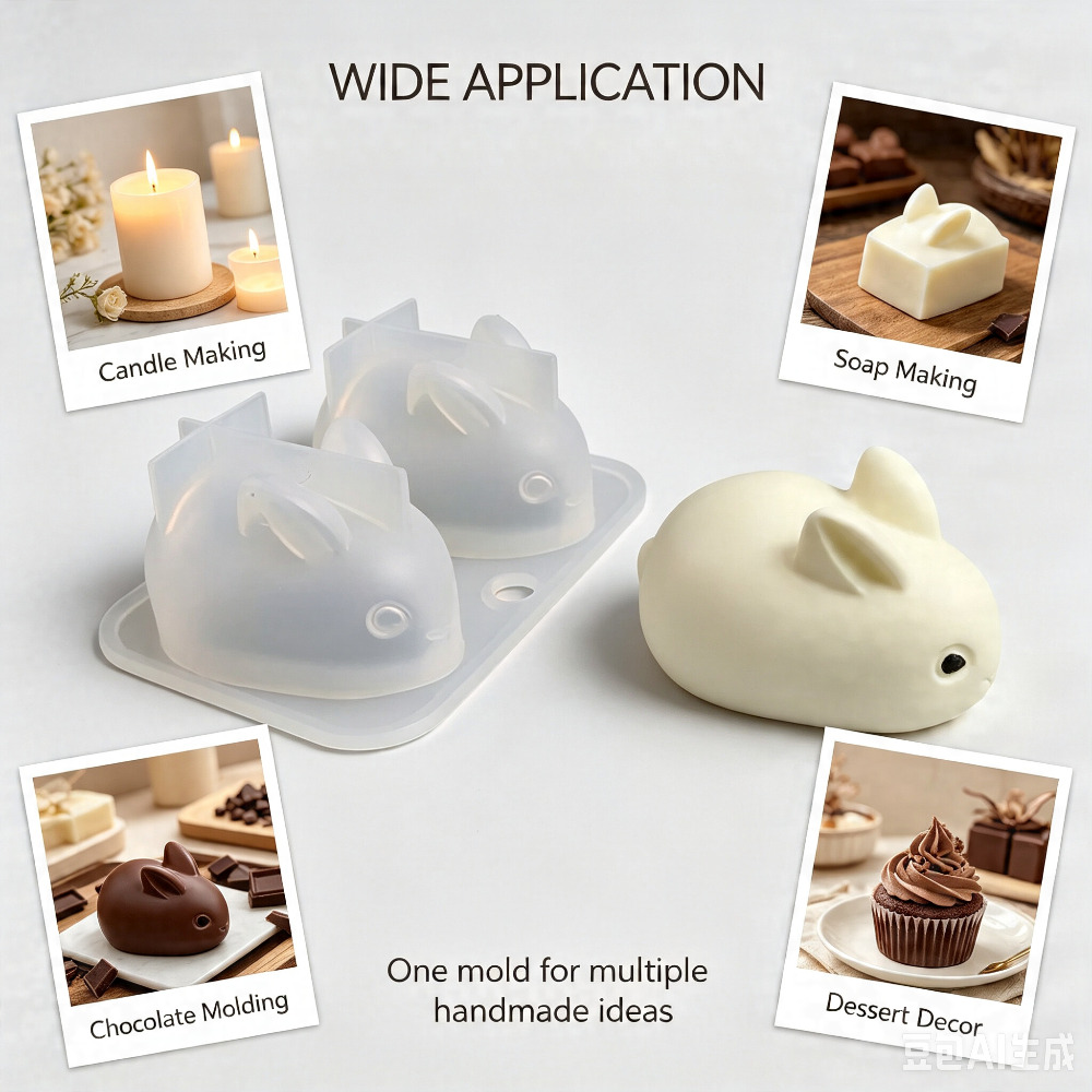 3D 미니 토끼 실리콘 몰드 식품 등급 2구 토끼 모양 - Soap Making Vendors 리뷰 및 가격