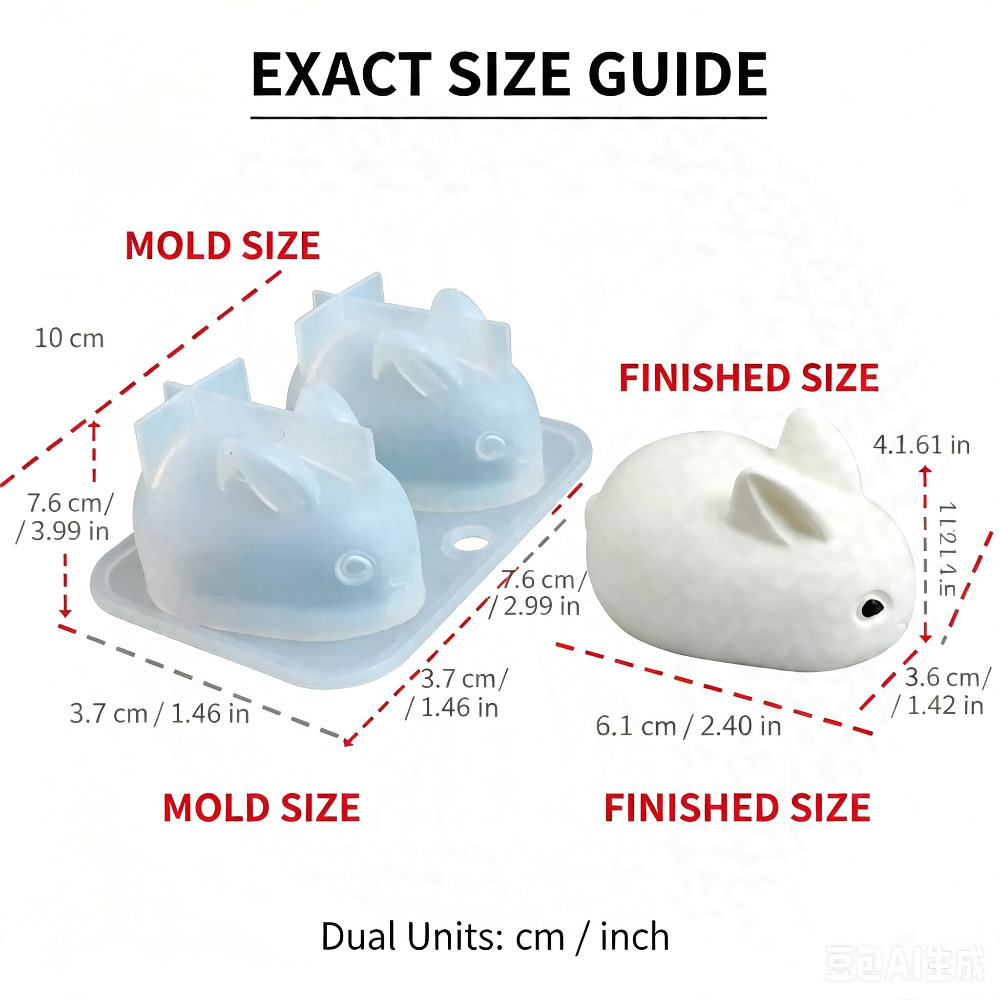 3D 미니 토끼 실리콘 몰드 식품 등급 2구 토끼 모양 - Soap Making Vendors 리뷰 및 가격