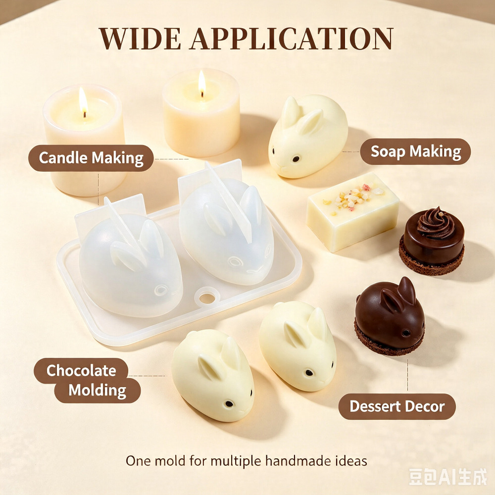 3D 미니 토끼 실리콘 몰드 식품 등급 2구 토끼 모양 - Soap Making Vendors 리뷰 및 가격