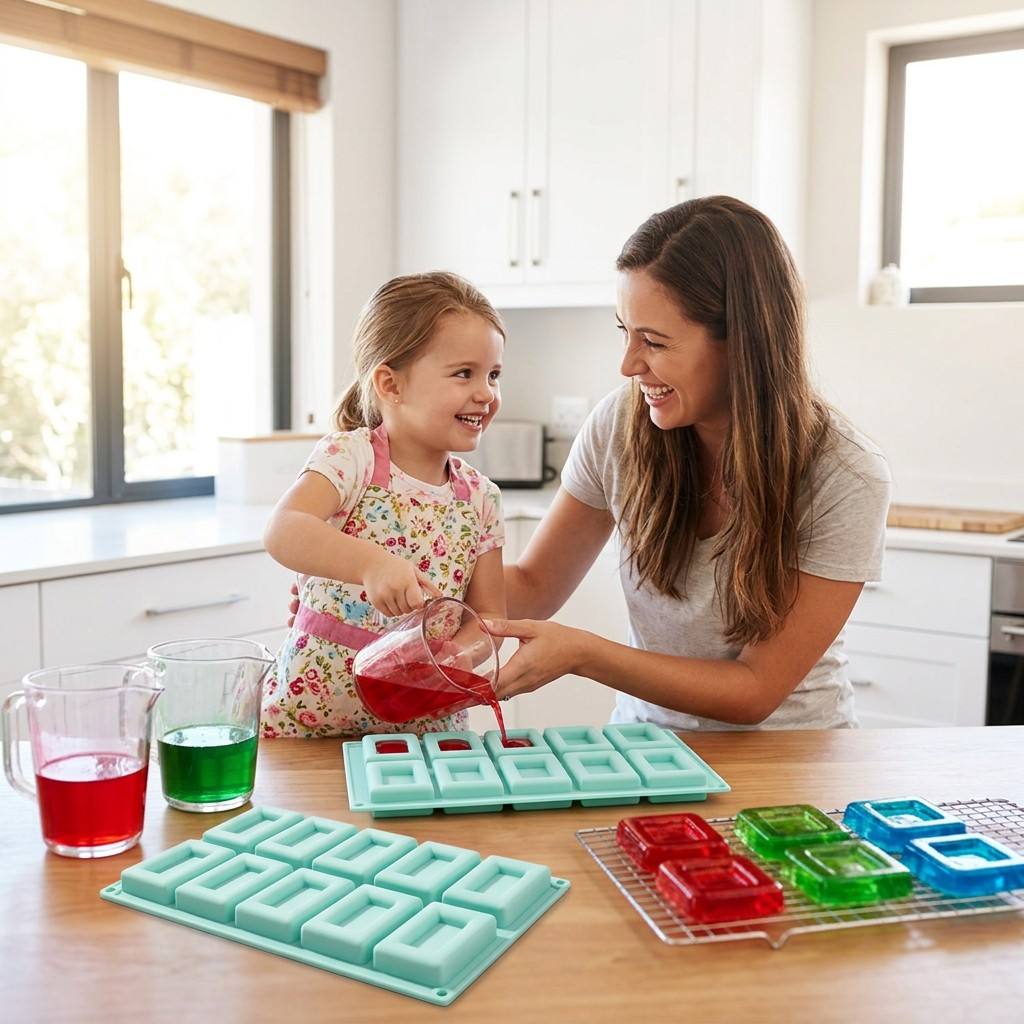 논스틱 10홀 직사각형 실리콘 베이킹 몰드 유연한 테두 - Soap Making Vendors 리뷰 및 가격
