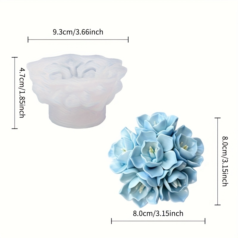 1개의 수국 양초 실리콘 몰드, 양초, 비누, 레진 공 - Soap Making Vendors 리뷰 및 가격