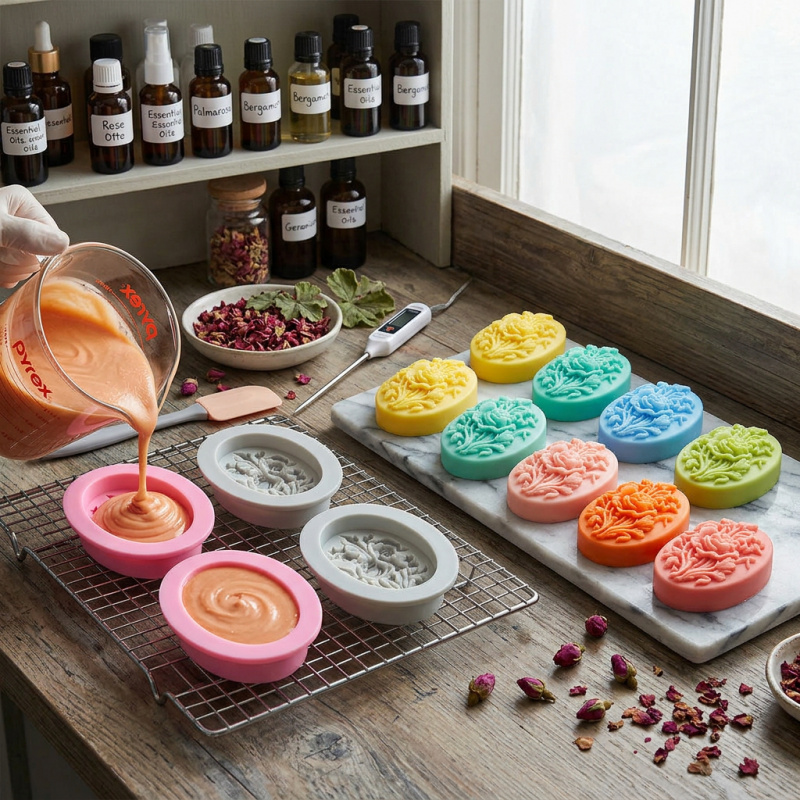 4개의 꽃 모양 실리콘 몰드, 쉽게 탈형이 가능하고 재 - Soap Making Vendors 리뷰 및 가격